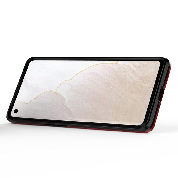Drop Protection Ring Kickstand Hard PC + TPU Frame Cover Case for Realme GT Explorer Master - Red