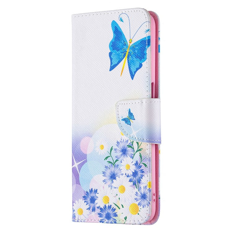 Pattern Printing Premium PU Leather Wallet Stand Flip Protective Cover with Magnetic Closure for Oppo A16/A16s/A54s - Butterflies and Flowers