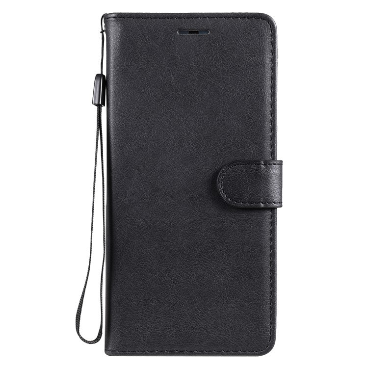 KT Leather Series-2 Shockproof Folio Flip PU Leather Wallet Case with Stand and Strap for Oppo A55 5G / A54 4G / A16 4G / Realme V11 5G - Black