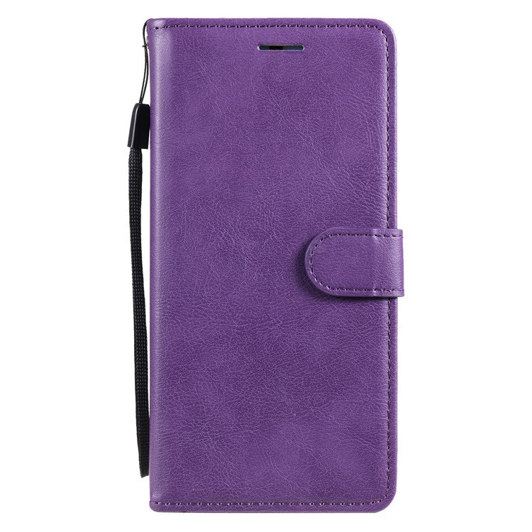 KT Leather Series-2 Shockproof Folio Flip PU Leather Wallet Case with Stand and Strap for Oppo A55 5G / A54 4G / A16 4G / Realme V11 5G - Purple