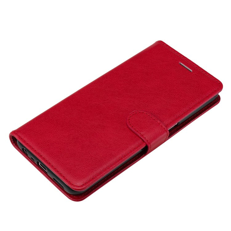 KT Leather Series-2 Shockproof Folio Flip PU Leather Wallet Case with Stand and Strap for Oppo A55 5G / A54 4G / A16 4G / Realme V11 5G - Red
