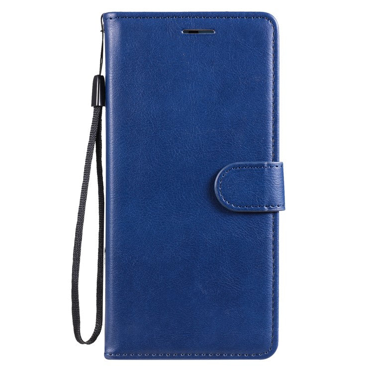 KT Leather Series-2 Shockproof Folio Flip PU Leather Wallet Case with Stand and Strap for Oppo A55 5G / A54 4G / A16 4G / Realme V11 5G - Blue