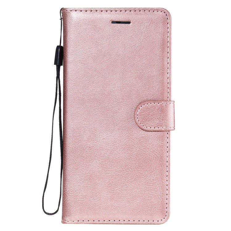 KT Leather Series-2 Shockproof Folio Flip PU Leather Wallet Case with Stand and Strap for Oppo A55 5G / A54 4G / A16 4G / Realme V11 5G - Rose Gold