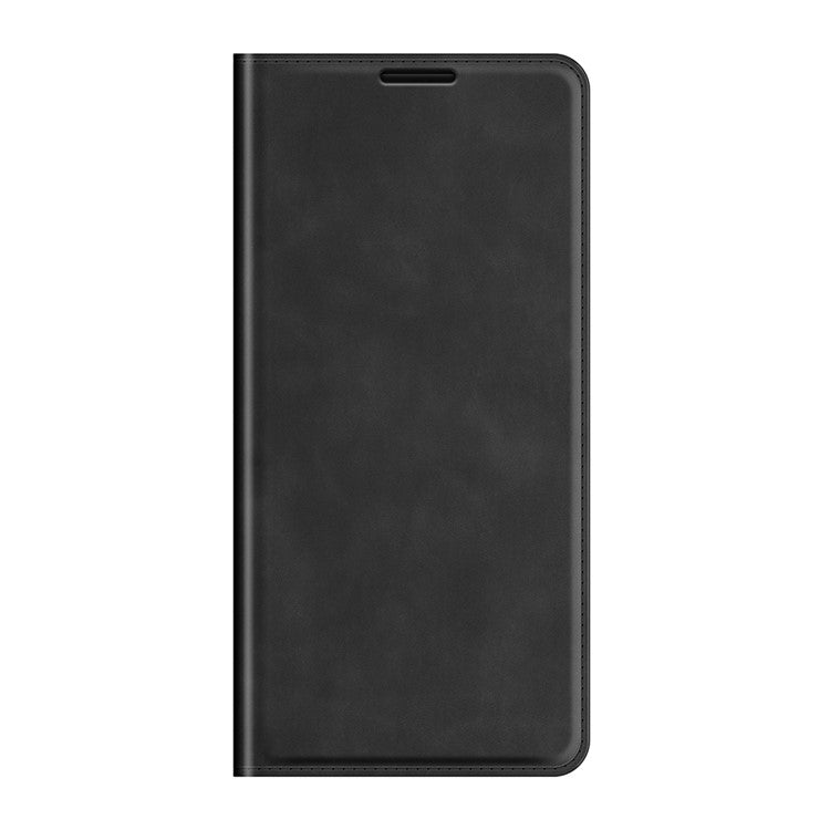 Supporting Stand Silky-Touch Super Magnet Closure Folio Flip Leather Cover Protective Case with Wallet for Realme GT Neo2/GT2/GT Neo 3T 5G - Black