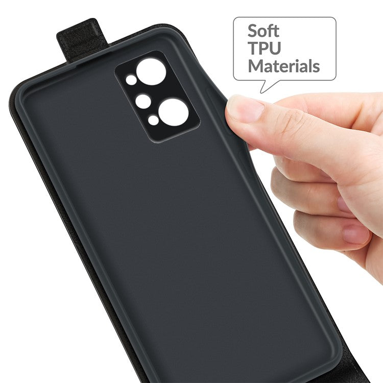 Crazy Horse Texture Magnetic Clasp Shockproof Anti-Fall Leather Well-Protected Vertical Flip Phone Cover with Card Slot for Realme GT Neo2 5G/GT2/GT Neo 3T 5G - Black