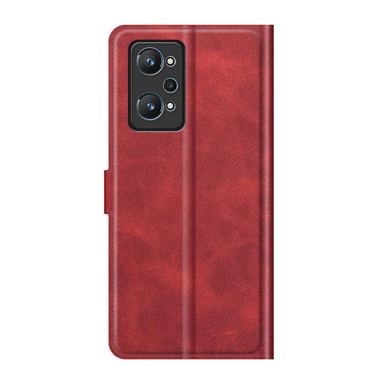 Anti-Scratch Well-Protected PU Leather TPU Wallet Stand Flip Phone Cover Case for Realme GT Neo2 5G/GT2/GT Neo 3T 5G - Red
