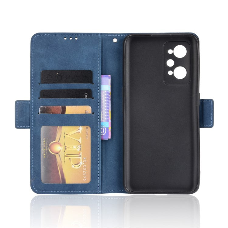 For Realme GT Neo2 5G/GT Neo 3T 5G Large Storage Spece Flip Phone Case Multiple Card Slot Design PU Leather Wallet Cover Protector - Blue