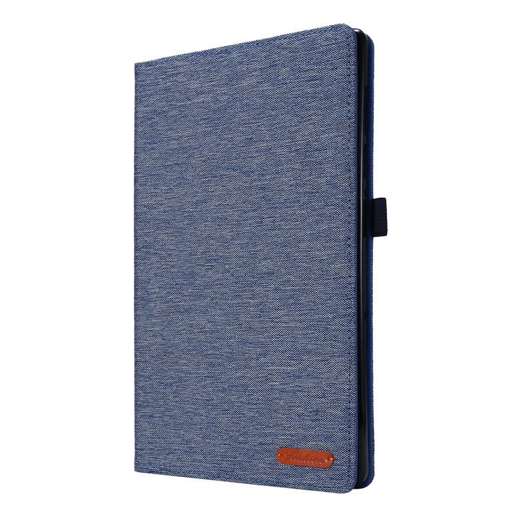 Card Slots Design Cloth Texture PU Leather Folding Folio Stand Cover for Realme Pad 10.4 inch - Blue