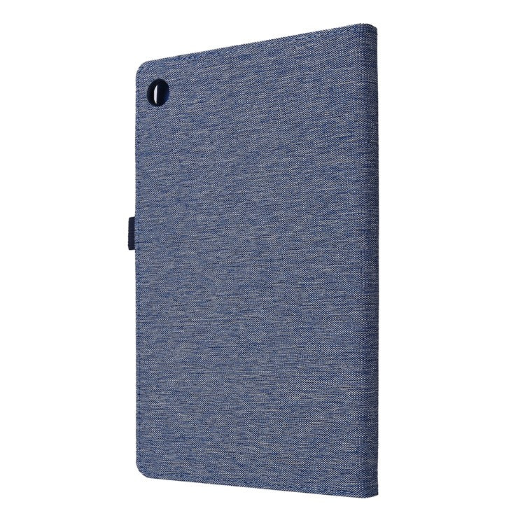 Card Slots Design Cloth Texture PU Leather Folding Folio Stand Cover for Realme Pad 10.4 inch - Blue