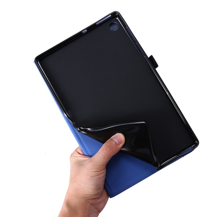 Card Slots Design Cloth Texture PU Leather Folding Folio Stand Cover for Realme Pad 10.4 inch - Blue