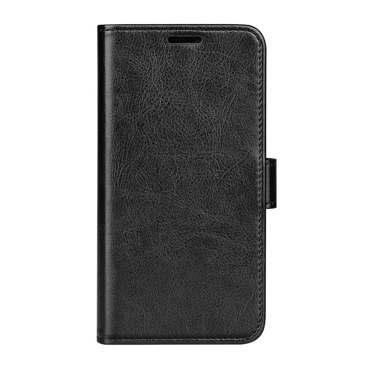 Crazy Horse Texture PU Leather Magnetic Flip Cover Wallet Stand Business Elegant Case for Realme Narzo 50A - Black