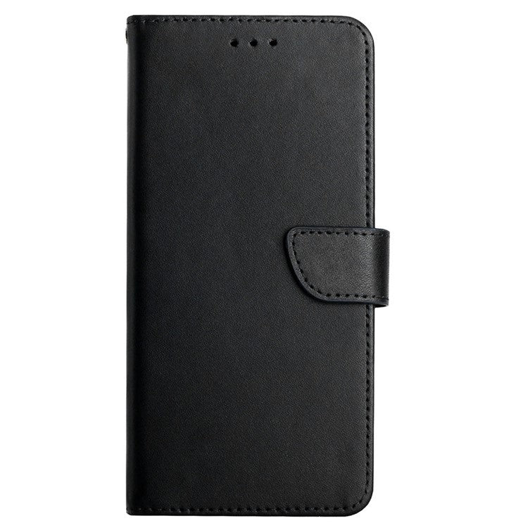 Solid Color Genuine Leather Nappa Texture Case Magnetic Closure Shockproof Wallet Folio Flip Protective Phone Cover with Stand for Oppo Reno5 4G/5G/Reno5 K/Find X3 Lite - Black