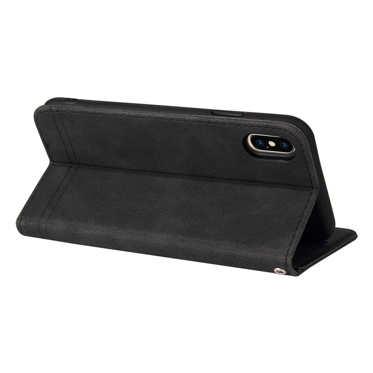 Card Slots Phone Flip Case Retro Tree Pattern Metal Button Decor Stand Wallet PU Leather+TPU Cover for Realme 8i/Narzo 50 4G - Black