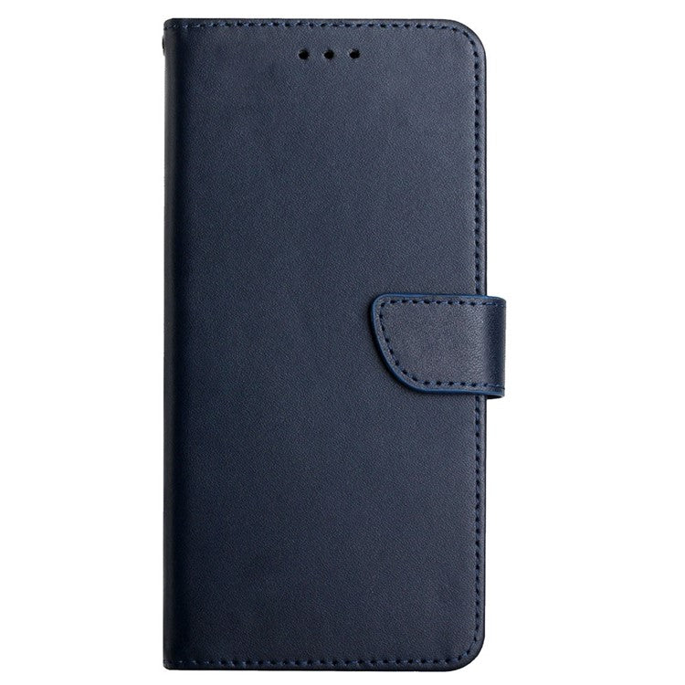 Solid Color Nappa Texture Genuine Leather Folio Flip Outer Cover + Soft TPU Inner Shell with Stand Wallet for Realme Narzo 20 Pro/7 (Asia)/(Global) - Blue