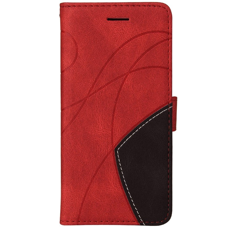 For Realme GT Neo2 5G/GT Neo 3T 5G KT Leather Series-1 Stylish Two-color Splicing Style Anti-Scratch TPU+ PU Leather Wallet Design Phone Case with Stand - Red