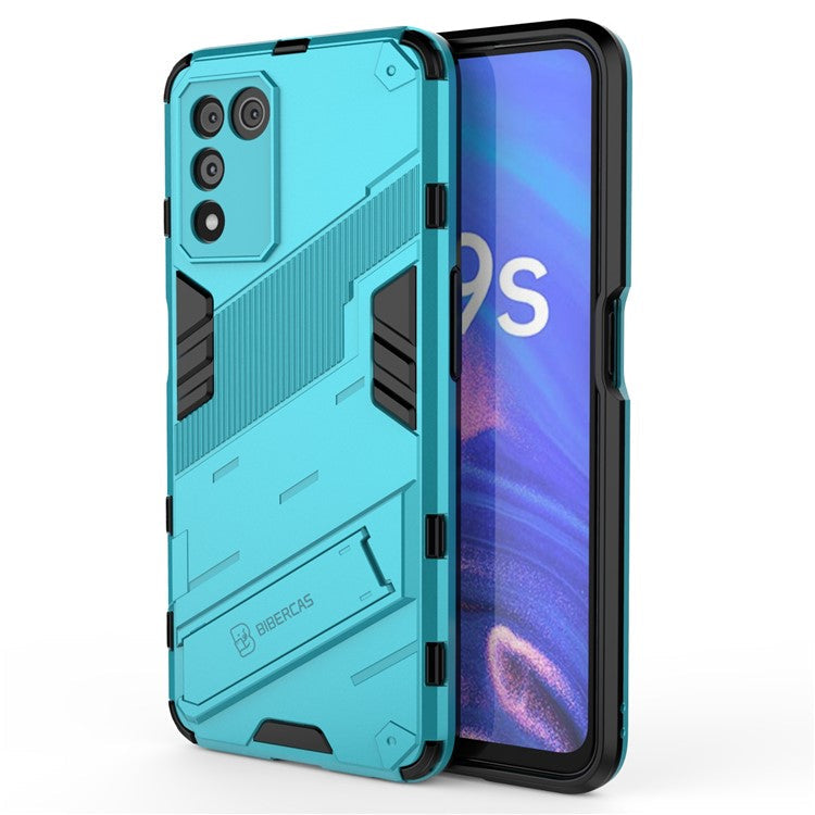 Scratch-resistant Drop-proof Soft TPU Hard PC Back Cover Shell with Kickstand for Oppo K9s 5G - Baby Blue