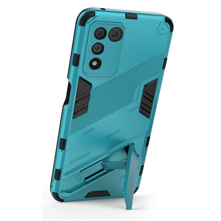 Scratch-resistant Drop-proof Soft TPU Hard PC Back Cover Shell with Kickstand for Oppo K9s 5G - Baby Blue