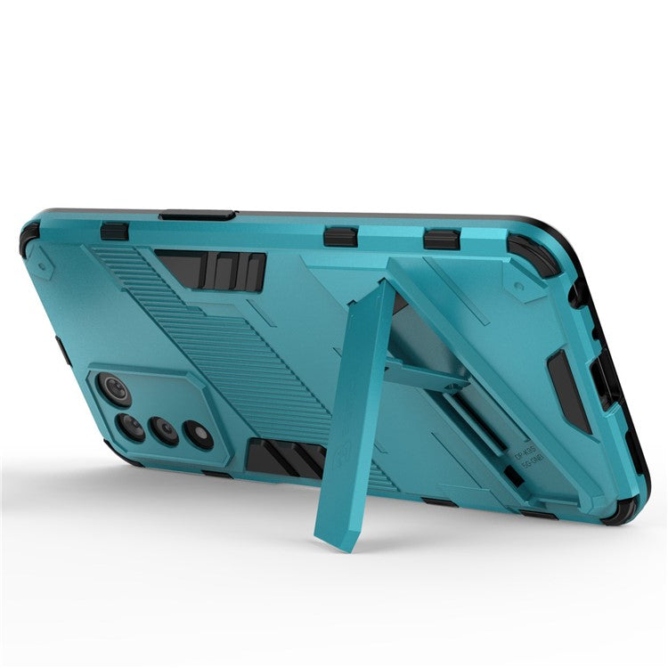 Scratch-resistant Drop-proof Soft TPU Hard PC Back Cover Shell with Kickstand for Oppo K9s 5G - Baby Blue