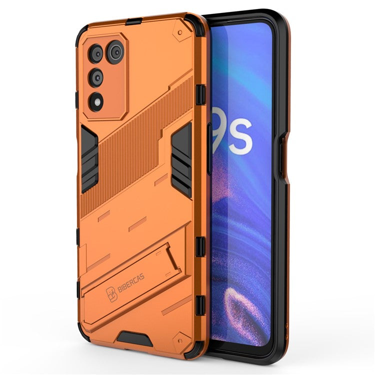 Scratch-resistant Drop-proof Soft TPU Hard PC Back Cover Shell with Kickstand for Oppo K9s 5G - Orange