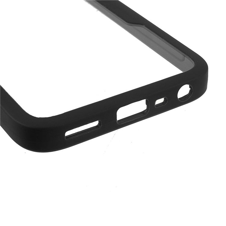 For Realme 8i/Narzo 50 4G Acrylic + TPU Hybrid Phone Case with PET Screen Protector 360-Degree Coverage Phone Protector - Black