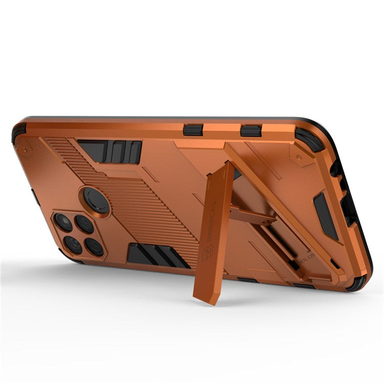 Kickstand Soft Flexible TPU + Hard PC Back Anti-Scratch Phone Cover for Realme C21Y - Orange