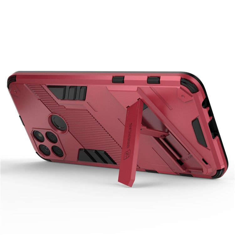 Kickstand Soft Flexible TPU + Hard PC Back Anti-Scratch Phone Cover for Realme C21Y - Rose