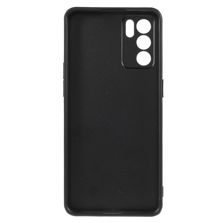 Litchi Texture Genuine Leather Coating TPU + PC Shockproof Phone Case Cover for Oppo Reno6 5G - Black
