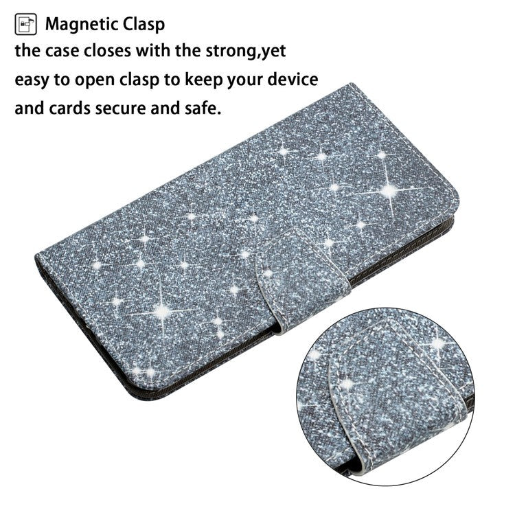 Cross Texture Pattern Printing Phone Case Stand Wallet Shockproof Leather Cover with Wrist Strap for Realme C21 - Star
