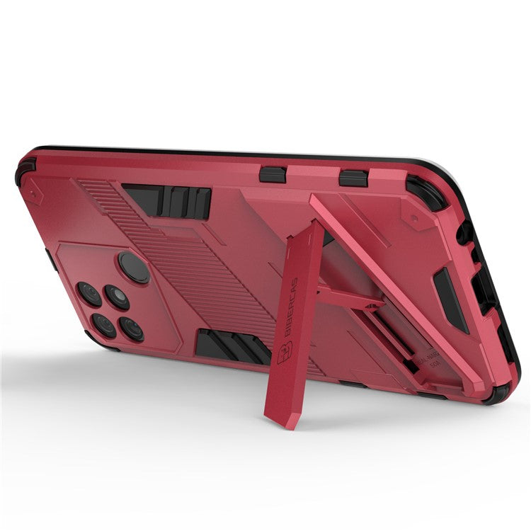 Hands-free Kickstand Design Drop-proof TPU + PC Hybrid Phone Case Shell for Realme Narzo 50A - Rose