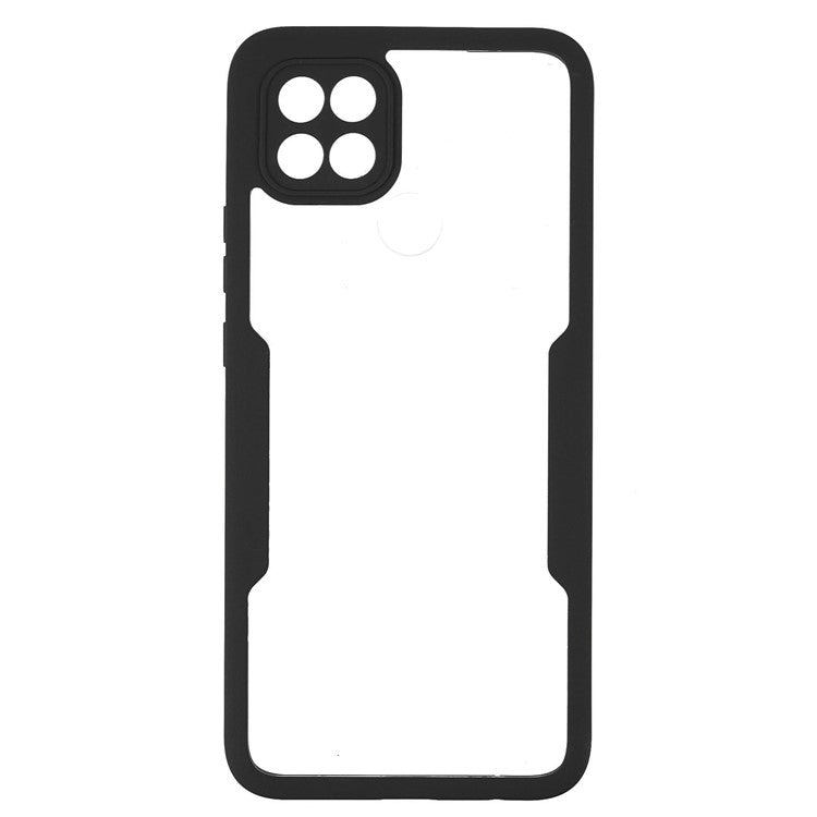 PET Screen Protector + Acrylic + TPU 360-degree Protection Anti-fall Mobile Phone Cover for Oppo A15/A15s - Black