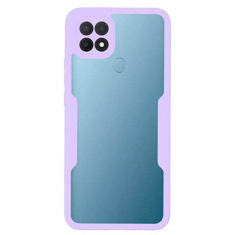 PET Screen Protector + Acrylic + TPU 360-degree Protection Anti-fall Mobile Phone Cover for Oppo A15/A15s - Purple