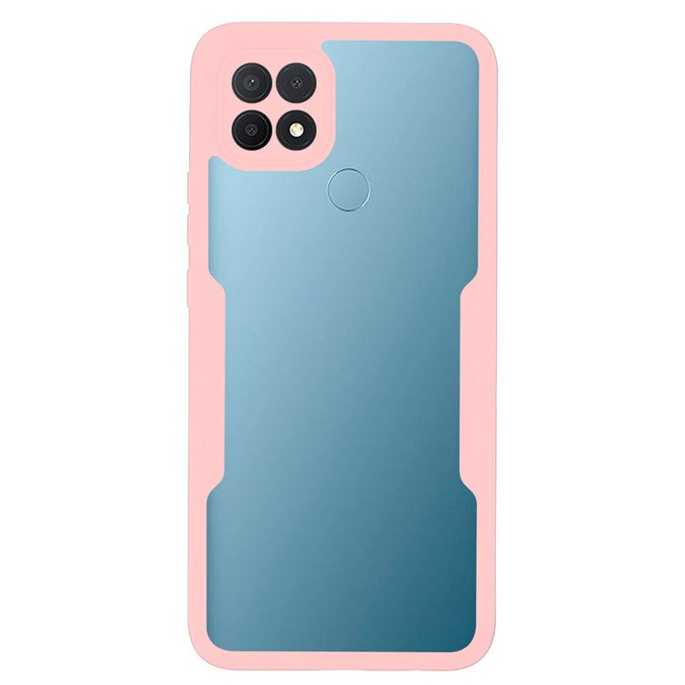 PET Screen Protector + Acrylic + TPU 360-degree Protection Anti-fall Mobile Phone Cover for Oppo A15/A15s - Pink