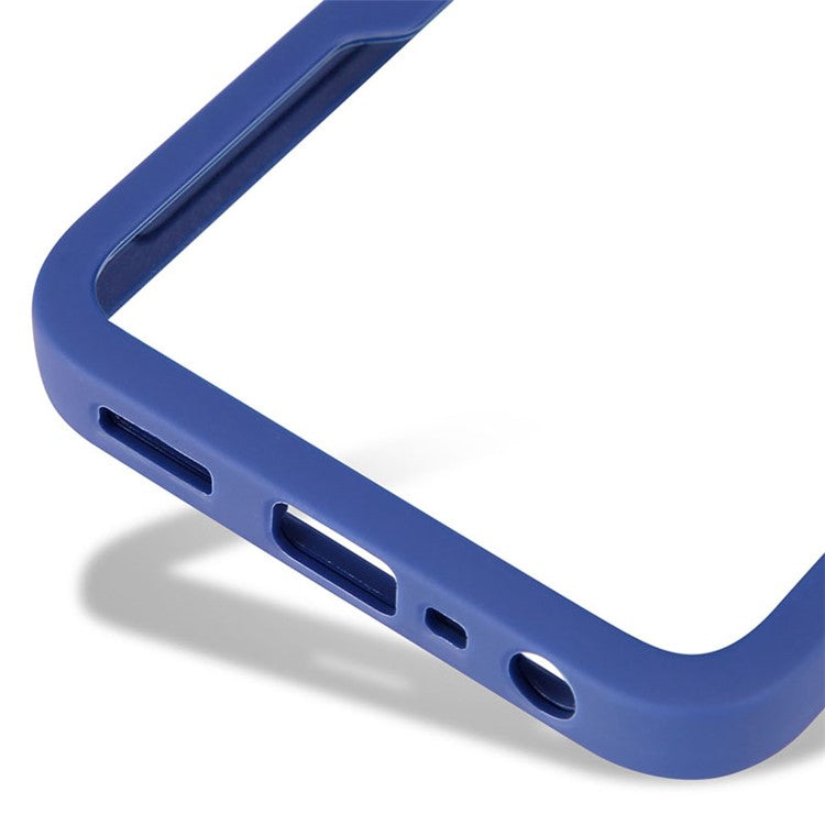 All-round Shockproof Phone Case PET Screen Protector + Acrylic Back Panel + TPU Frame Cover for Oppo A54 5G/A74 5G/A93 5G - Navy Blue