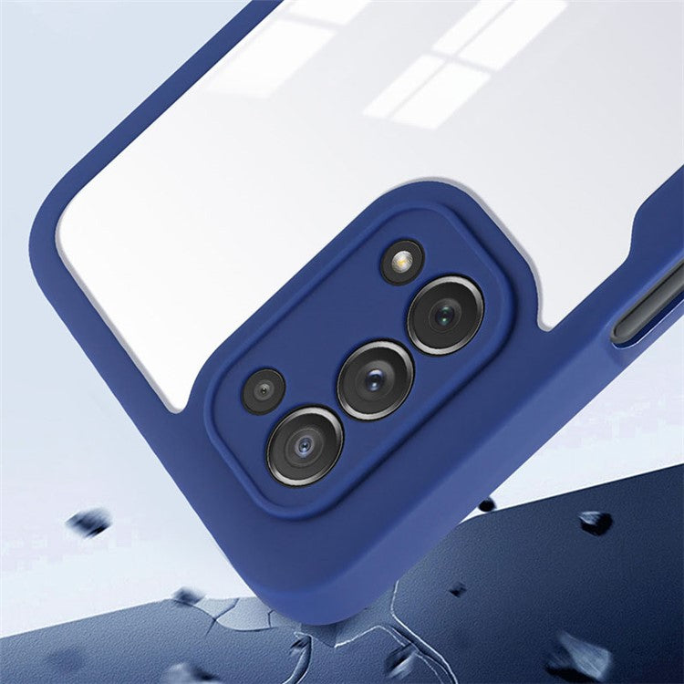 All-round Shockproof Phone Case PET Screen Protector + Acrylic Back Panel + TPU Frame Cover for Oppo A54 5G/A74 5G/A93 5G - Purple