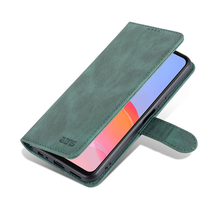 AZNS Phone Cover Drop-proof Magnetic Closure PU Leather Flip Wallet Stand Well-protected Phone Shell for vivo Y21/Y21s/Y33s - Green