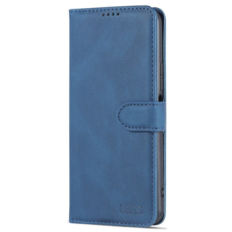 AZNS Phone Cover Drop-proof Magnetic Closure PU Leather Flip Wallet Stand Well-protected Phone Shell for vivo Y21/Y21s/Y33s - Blue