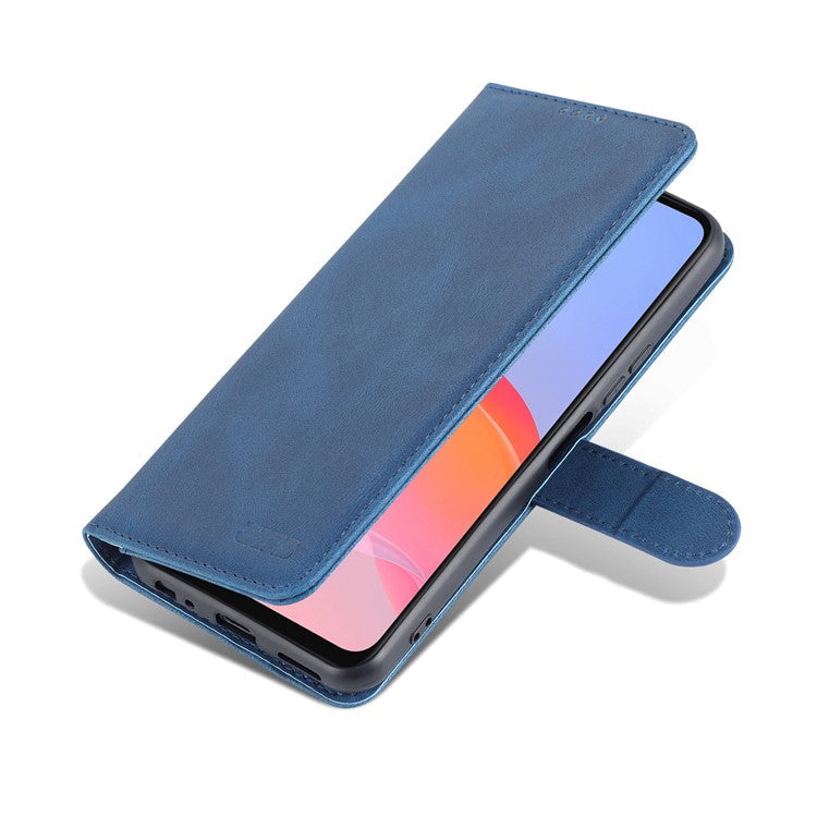 AZNS Phone Cover Drop-proof Magnetic Closure PU Leather Flip Wallet Stand Well-protected Phone Shell for vivo Y21/Y21s/Y33s - Blue