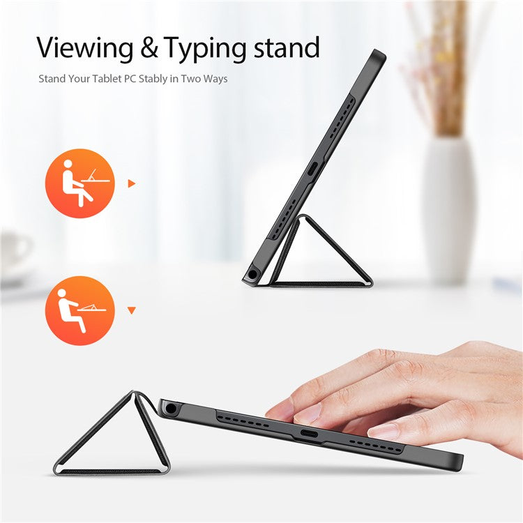 DUX DUCIS DOMO Series Tri-fold Stand PU Leather Protective Tablet Case Cover for Realme Pad 10.4