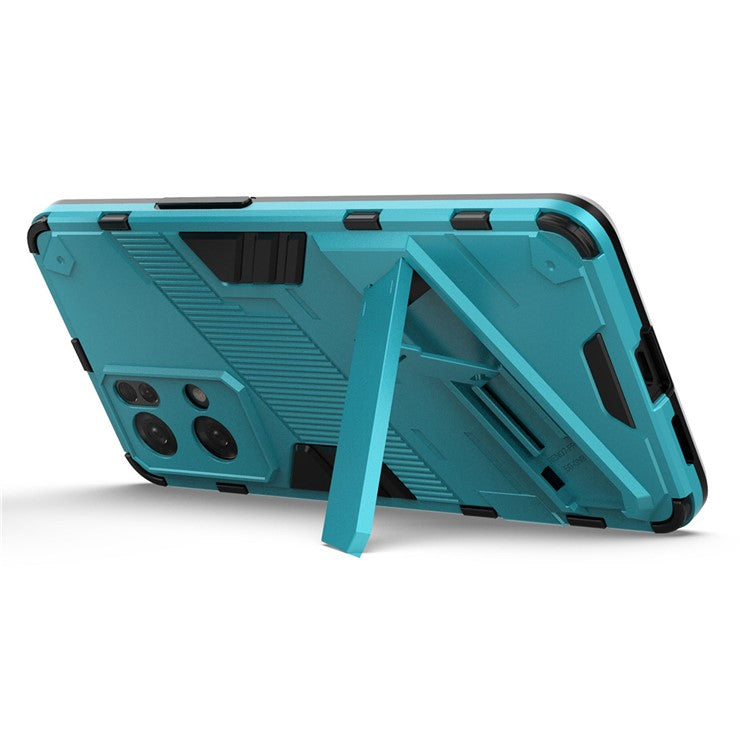 Scratch Resistant Hard PC Shockproof Anti-Drop TPU Protective Cover with Kickstand for Oppo Reno7 Pro 5G - Baby Blue