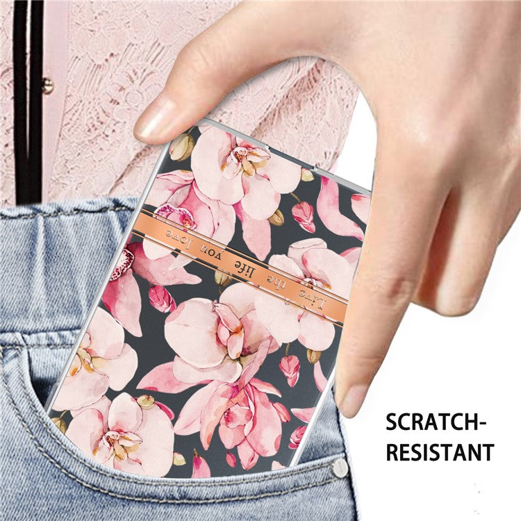 LB5 Series Flower Pattern IMD IML Electroplating TPU Case Scratch-resistant Phone Shell for Oppo Reno6 5G - HC005 Pink Gardenia