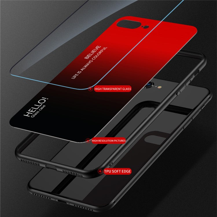 Gradient Color Phone Case for vivo S12 / V23 5G, Shockproof TPU Edges + Hard PC + Tempered Glass Protective Cover - Gradient Black Grey