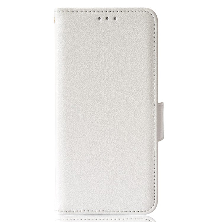 For vivo V21 4G/V21 5G Side Magnetic Clasp Litchi Texture Leather Case Phone Wallet Stand Design Receiver Cutout Protective Case - White