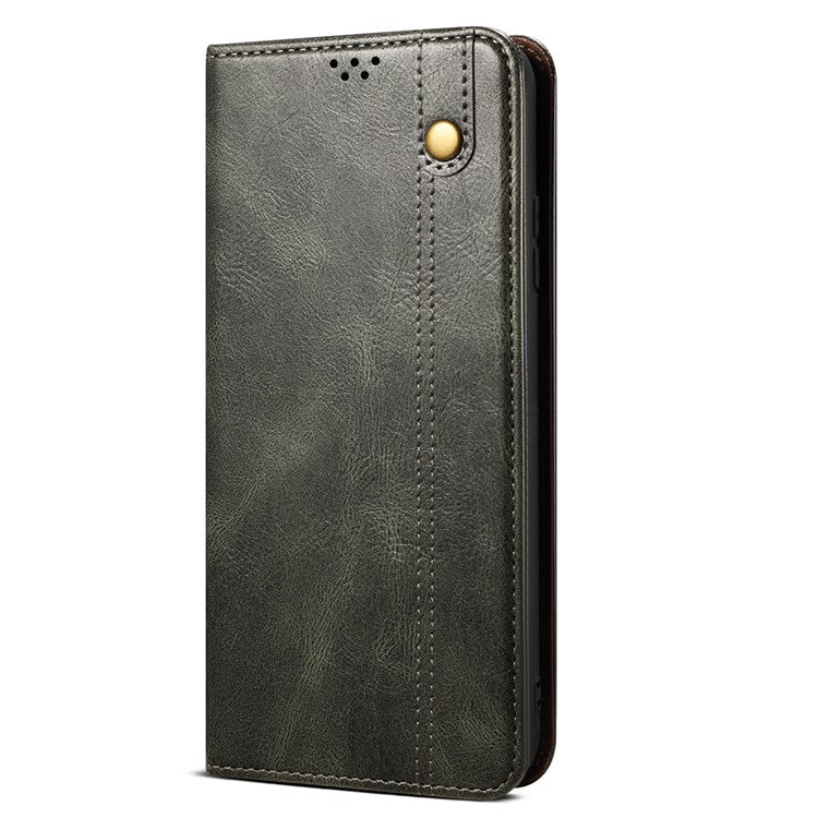 For Realme 9i 4G / Oppo A76 / A36 PU Leather Wallet Case Waxy Crazy Horse Texture Stand Phone Cover - Green
