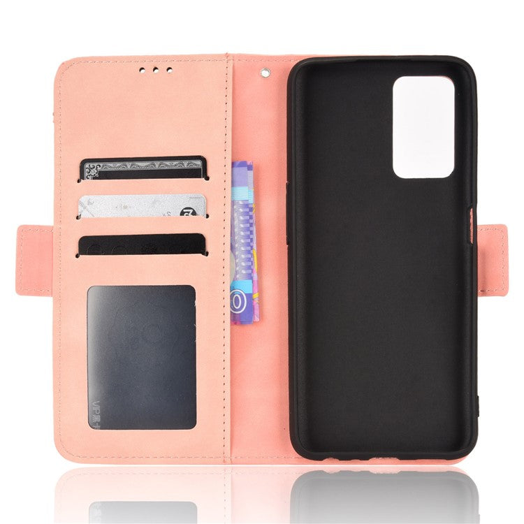 For Realme 9i/Oppo A36 4G/A76 4G, Multiple Card Slots PU Leather Cover Magnetic Clasp Wallet Stand Case - Pink