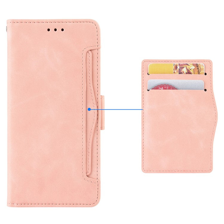 For Realme 9i/Oppo A36 4G/A76 4G, Multiple Card Slots PU Leather Cover Magnetic Clasp Wallet Stand Case - Pink