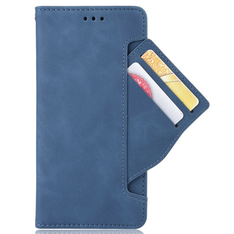For Realme 9i/Oppo A36 4G/A76 4G, Multiple Card Slots PU Leather Cover Magnetic Clasp Wallet Stand Case - Blue
