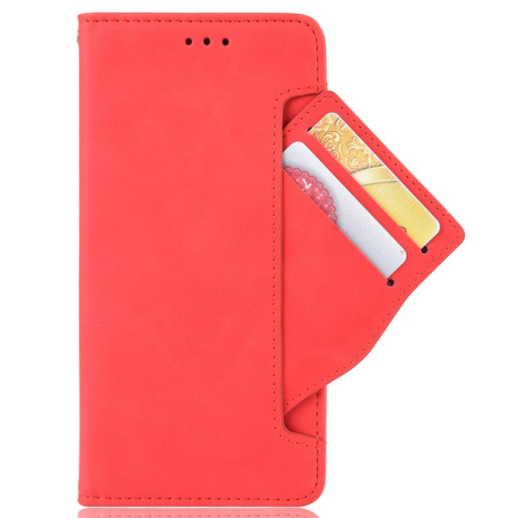For Realme 9i/Oppo A36 4G/A76 4G, Multiple Card Slots PU Leather Cover Magnetic Clasp Wallet Stand Case - Red