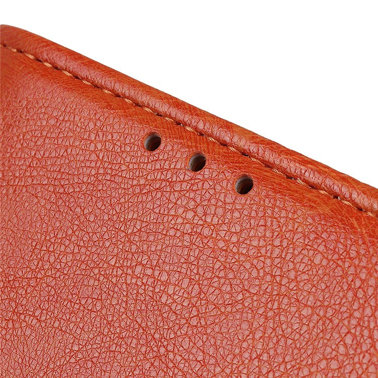 Mobile Phone Case for Oppo Reno7 SE 5G Nappa Texture Split Leather Stand Wallet Dual-sided Magnetic Clasp Phone Shell - Orange