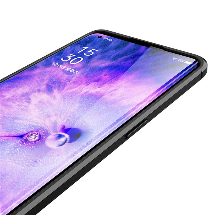 Litchi Texture Phone Case for Oppo Find X5 Pro, Anti-scratch Flexible TPU Protective Cover - Black