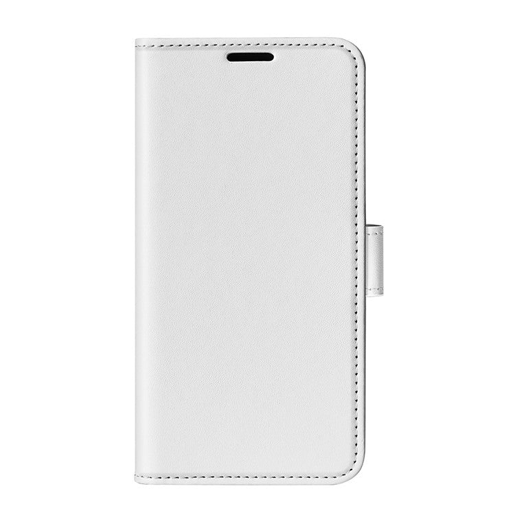 For Realme C35 Fall Proof Stand Phone Cover Crazy Horse Texture Folio Flip Leather Wallet Phone Case - White